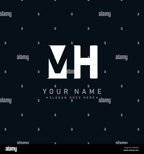 Carta Inicial Logo Mh Simple Business Logo Para Alfabeto M Y H