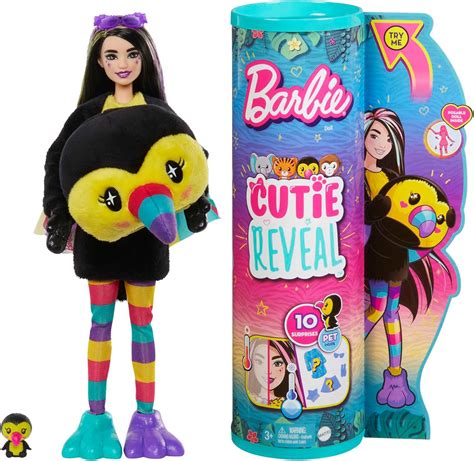 Barbie Puppen Und Accessoires Cutie Reveal Puppe Im Tukan Pl Schkost M