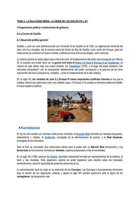 TEMA 5 LA BAJA EDAD MEDIA LA CRISIS DE LOS SIGLOS XIV Y XV 1 Pdf