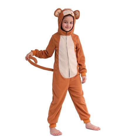 Sincere Party Fleece Monkey Onesie Monkey All in One Halloween Costume