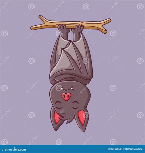 Cute Bat Cartoon Sleeping Bat Mascot Cartoon Character Halloween Icon