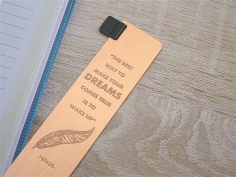 Personalized Metal Bookmark Book Lover Custom Engraved Quote Etsy