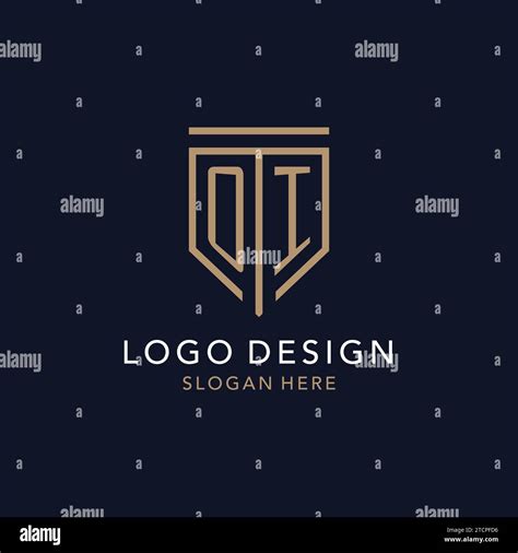 Oi Initial Logo Monogram With Simple Luxury Shield Icon Design