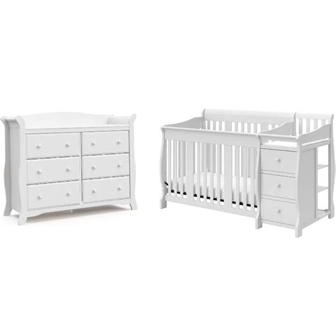 Crib Dresser Changing Table Set - Convertible Baby Crib Changing Table ...