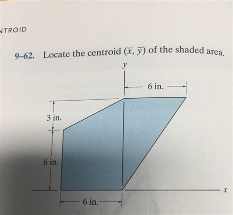 Solved NTROID 9 62 Locate The Centroid X Y Of The Shaded Chegg