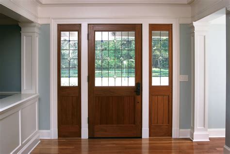 Interior View Of A Mahogany V Groove Shaker Style Glass Exterior Door