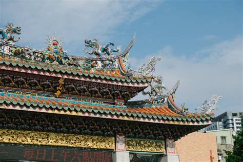 Traditional Architecture of Ancient Chinese Temple in Taiwan Stock ...