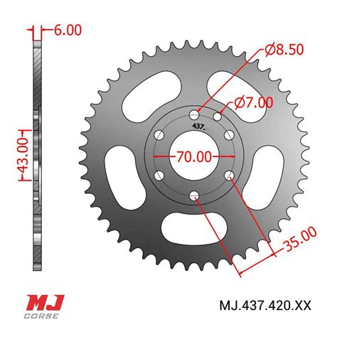 Mj Rear Sprocket For Bultaco Lobito Mj Corse