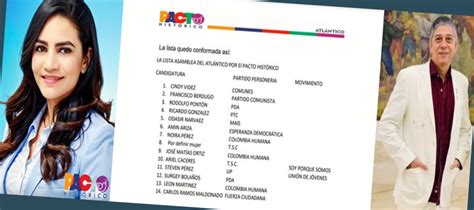 Definida Lista A La Asamblea Del Atl Ntico Por El Pacto Hist Rico