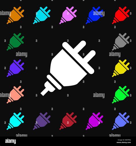 Plug Icon Sign Lots Of Colorful Symbols For Your Design Vector