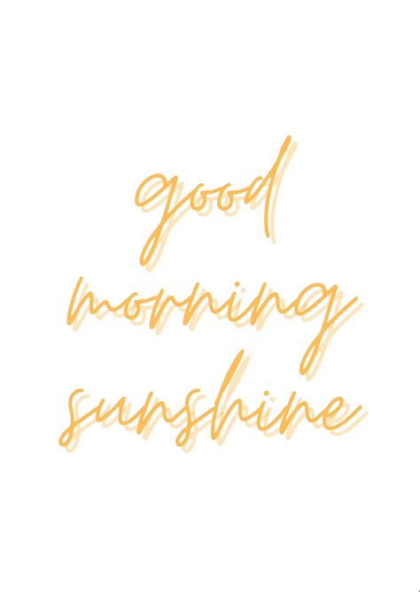 Good Morning Sunshine Poster - Etsy