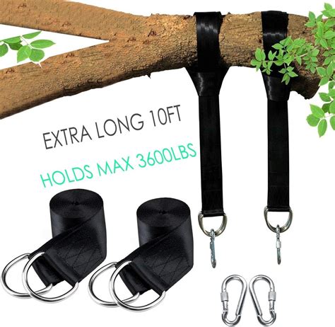 Tree Swing Hanging Kit 10ft Tree Swing Straps 2 Holds 3600lbs Tree No Harm