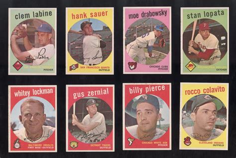 1959 Topps HIGH GRADE Lot 8 DIFF 410 Pierce 420 Colavito NM To NM MT