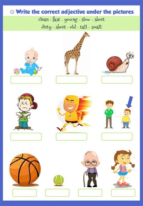 Opposite Adjectives Worksheets Pdf - Adjectiveworksheets.net