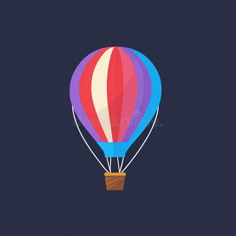 Simple Cartoon Hot Balloon Vector Illustration Isolated Transparent Background Stock Photo