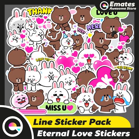 Jual Stiker Kartun Line Friends Eternal Love Stiker Aesthetic Stiker