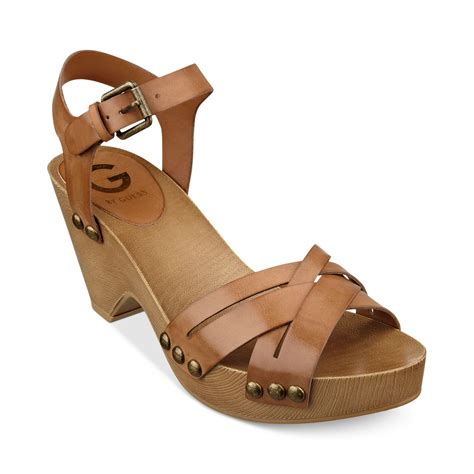 G By Guess Womens Jackal Platform Clog Sandals In Brown Rustic Tan Lyst