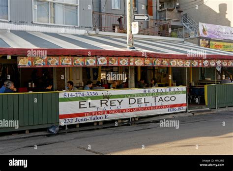 People Eating In El Rey Del Taco Mexican Restaurant On Jean Talon