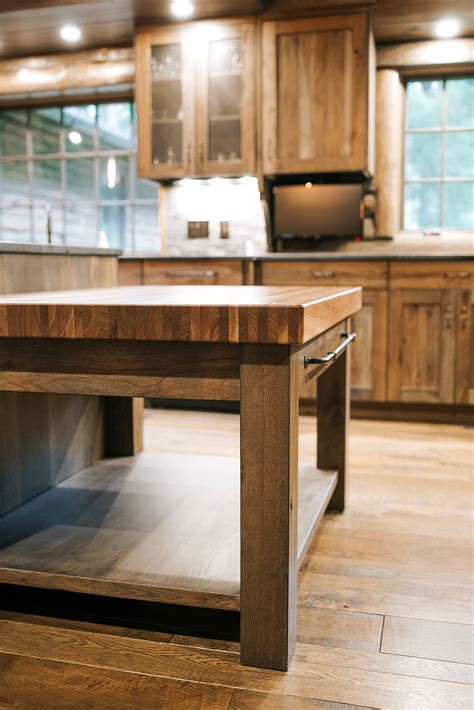 Rustic Butcher Block Kitchen Island