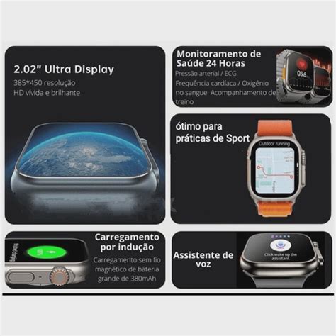 Smartwatch W Ultra Series Nfc Tela Rel Gio Inteligente Original