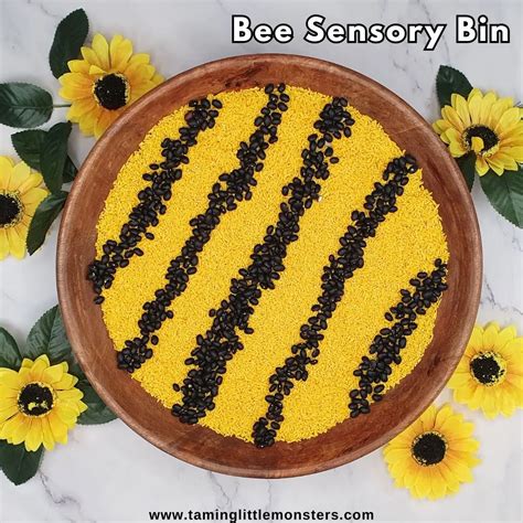 Easy Bee Sensory Bin for Toddlers and Preschoolers - Taming Little Monsters