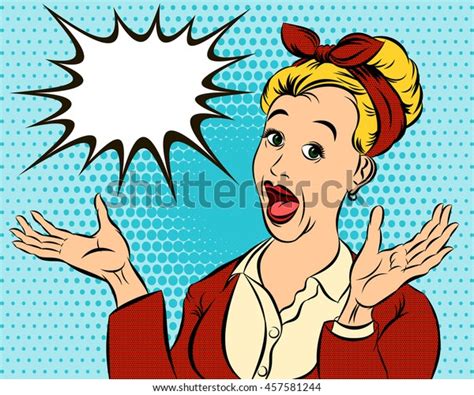 Pop Art Blond Woman Face Open Stock Illustration 457581244 Shutterstock