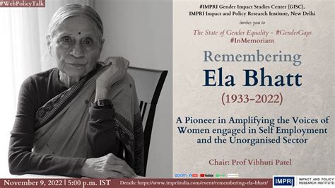 Remembering Ela Bhatt - IMPRI Impact And Policy Research Institute