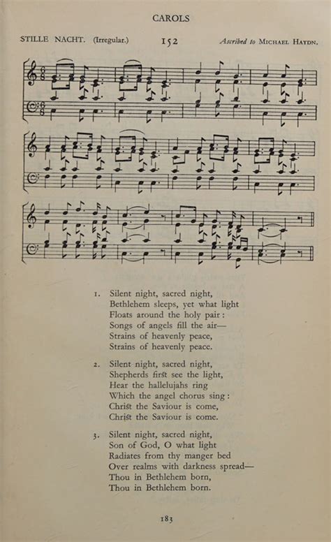 The Winchester Hymn Supplement With Tunes Silent Night Sacred