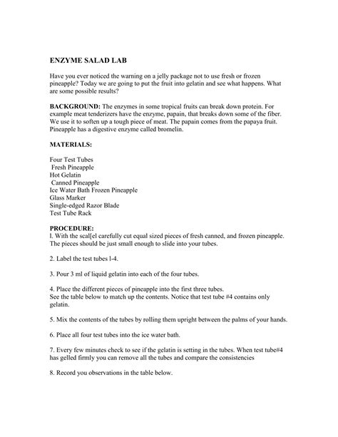 Pineapple Enzyme Lab Pdf at Martha Andersen blog