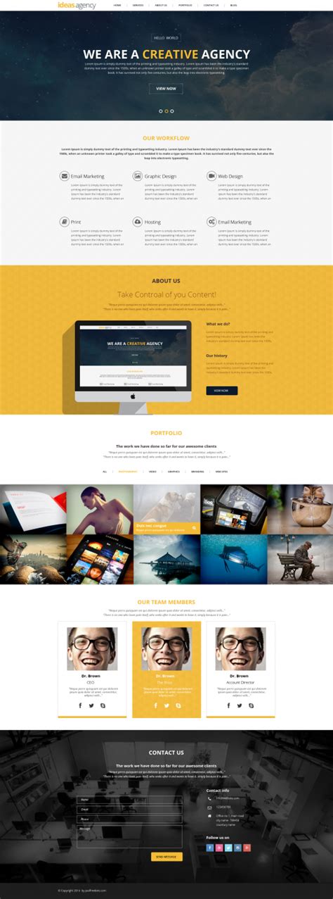 Free Creative Agency Portfolio PSD Template At FreePSD Cc