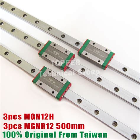 HIWIN MGN12 500mm Linear Guide Rail With MGN12H Slide Blocks Stainless