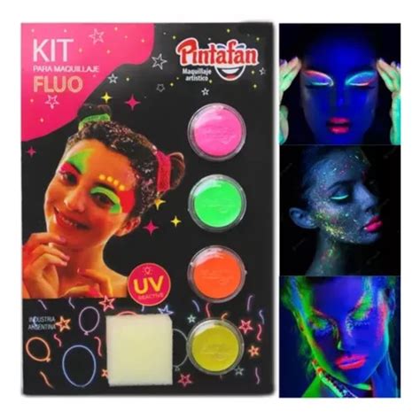 Kit Maquillaje Artistico X Fluo Pintafan Acuarelable