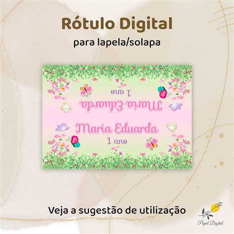 Rótulo Digital Solapa lapela Jardim Elo7 Produtos Especiais