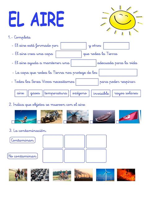 Actividad Online De El Aire Para Primero De Primaria Puedes Hacer Los Ejercicios Online O