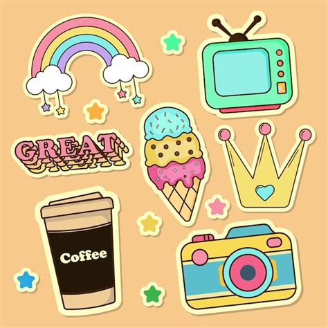 Premium Vector | Cute stickers design