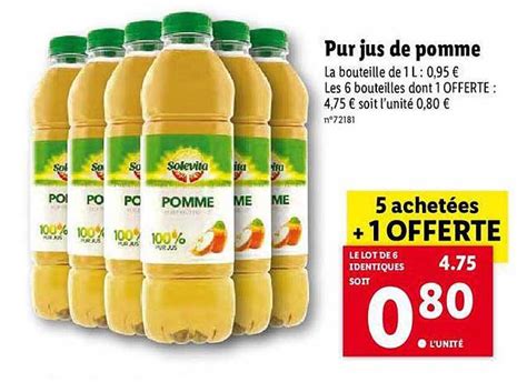 Offre Solevita Jus De Pomme Base De Concentr Xxl Chez Lidl