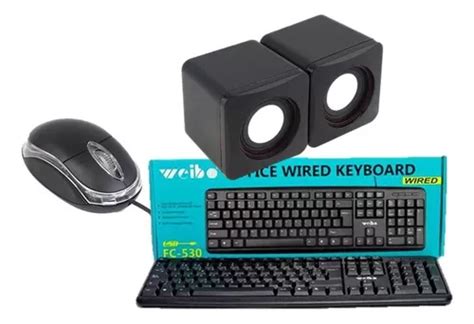 Combo Pc Básico Teclado Wb 530 Mouse B100 Bafles