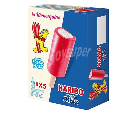 LA MENORQUINA HARIBO Polo De Helado Con Sabor A Fresa Y Sorbete De