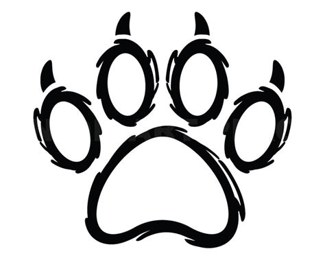 Cat Paw Print Outline Svg Clipart Image Cricut Svg Image - Etsy