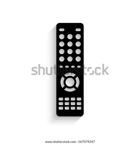 Remote Control Icon Black Vector Illustration With Shadow