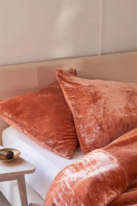 Indian Crushed Velvet Terracotta Queen King Super Quilt Doona Duvet