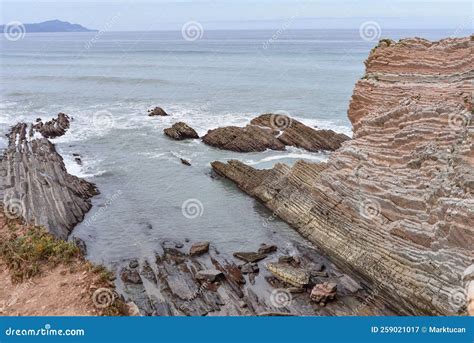 Flysch Rock Formations On The Basque Coast Zumaia Gipuzkoa Spain