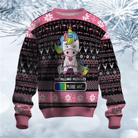 Please Wait For Unicorn Ugly Christmas Sweater Icestork