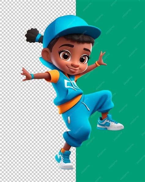 Premium Psd Psd 3d Cartoon Girl Hip Hop Dancer