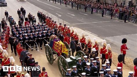 Royals Follow Coffin Procession Bbc News