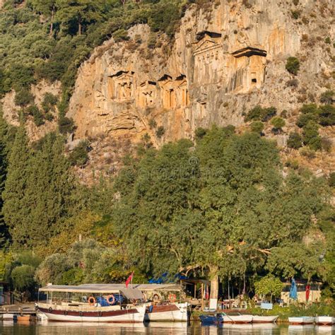 Rock Cut Temple Tombs Of The Ancient City Kaunos In Dalyan Mugla