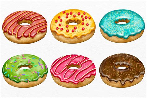 Cute Donut Clipart Bundle Kawaii Donuts Clipart Png Files Clipart