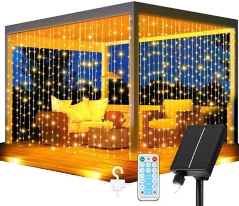 Upgraded Solar Curtain Lights Led Outdoor Waterproof Solar Powered