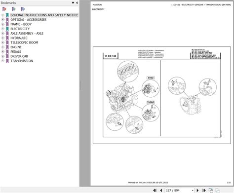 Manitou Telehandler MLT 627 TURBO SB E2 Parts Catalog 547884