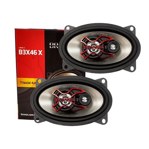 PAR ALTO FALANTE TRIAXIAL BRAVOX 4X6 B3X46X 80W RMS Kit Som